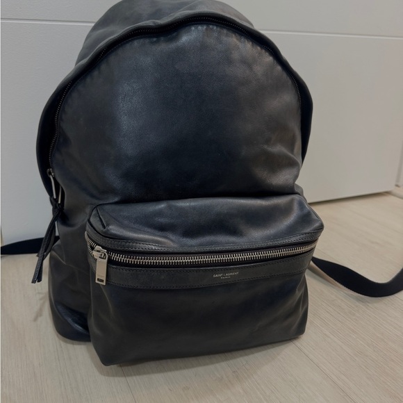 Saint Laurent Black Leather Backpack - Picture 1 of 6